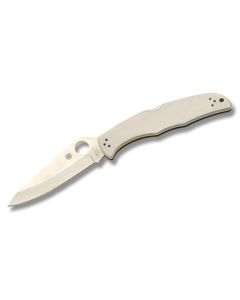 Spyderco Endura 4 with Stainless Steel Handle and Satin Coated VG-10 Stainless Steel 3.75" Drop Point Plain Edge Blade Model C10P