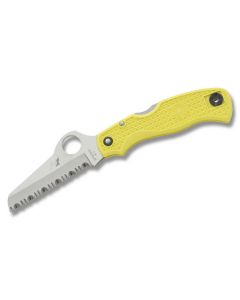 Spyderco Saver Salt Lightweight with Yellow  FRN Handle and Satin Coated H-1 Stainless Steel 3.125" Wharncliffe SpyderEdge Blade Model C118YL