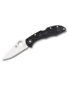 Spyderco Delica 4 with Black FRN Handle and Satin Coated VG-10 Stainless Steel 2.875" Clip Point Plain Edge Blade Model C11FPBK