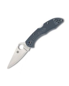 Spyderco Sprint Run Delica 4 Folding Knife with Blue-Gray FRN Handle and Satin Coated V-Toku2/ SUS310 Steel 2.9" Drop Point Blade Model C11FPBLE