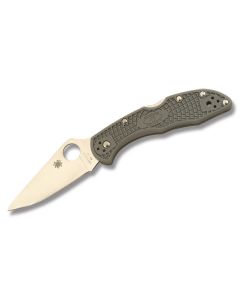 Spyderco Delica 4 with Gray FRN Handle and Satin Coated VG-10 Stainless Steel 2.875" Drop Point Plain Edge Blade Model C11FPGY