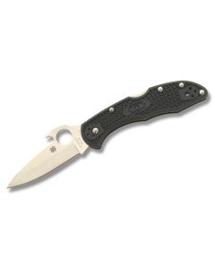 Spyderco Delica 4 with Gray FRN Handle and Satin Coated VG-10 Stainless Steel 2.875" Clip Point Plain Edge Bllade Model C11GYW