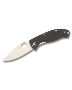 Spyderco Tenacious with Black G10 Handle and Satin Coated 8Cr 13MoV Stainless STeel 3.375" Drop Point Plain Edge Blade Model C122G