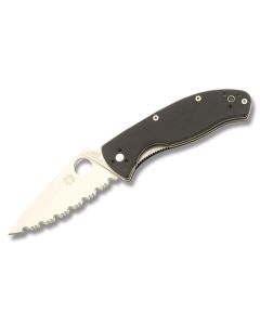 Spyderco Tenacious with Black G10 Handle and Satin Coated 8Cr13MoV Stainless Steel 3.375" Drop Point SpyderEdge Blade Model C122GS