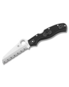 Spyderco Rescue 3 Lightweight with Black FRN Handle and Satin Coated VG-10 Stainless Steel 3.50" Wharncliffe SpyderEdge Blade Model C14BK3