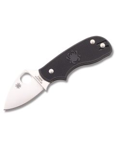 Sypderco Squeak Lightweight with Black FRN Handle and Satin Coated N69Co Steel 2" Drop Point Plain Edge Blade Model C154BK