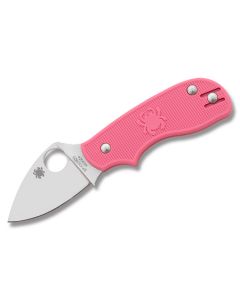 Spyderco Squeak Lightweight SLIPIT with Pink FRN Handle and Satin Coated N69Co Steel 2" Drop Point Plain Edge Blade Model C154PN