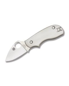 Spyderco Squeak Slipit Titanium Sprint with Titanium Handle and Satin Coated Elmax Steel 2" Drop Point Plain Edge Blade Model C154TI