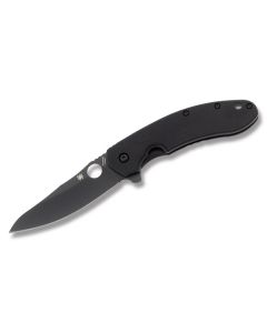 Spyderco Southard Folder with Black G-10 and Titanium Handle and Black Coated 3.439" Drop Point Plain Edge Blade Model C156GBBK