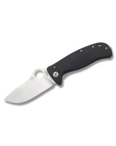 Spyderco LionSpy with Black G-10 and Titanium Handle with Satin Coated 3.625" Spear Point Plain Edge Blade Model C157GTI