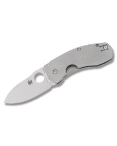 Spyderco Techno with Titanium Handle and Satin Coated CTS-XHP 2.50" Spear Point Plain Edge Blade Model C158TI