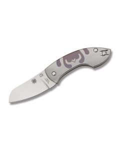 Spyderco Pingo with Titanium Handle and Satin Coated Elmax Steel 2.325" Drop Point Plain Edge Blade Model C163TI