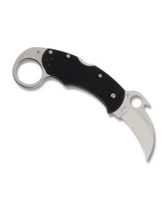 Spyderco Karahawk with Black G-10 Handle and Satin Coated VG-10 Stainless Steel 2.75" Karambit Plain Edge Blade Model C170G