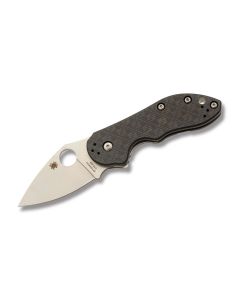 Spyderco Dice with Carbon Fiber and Black G-10 Handle and Satin Coated CTS-XHP Alloy Steel 2.50" Spear Point Plain Edge Blade Model C182CFTI