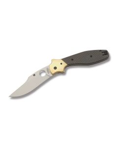 Spyderco Schempp Bowie with Carbon Fiber Handle and Satin Coated CPM-S30V Stainless Steel 3.75" Clip Point Plain Edge Blade Model C190CF