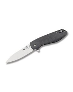 Spyderco Positron Folder with Carbon Fiber Handles and Satin Coated CPM-S30V Stainless Steel 3" Drop Point Plain Edge Blade Model C195CFP