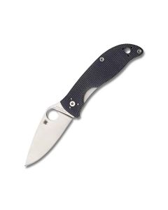 Spyderco C220GPGY Pole Star with Black G-10 Handle and Satin Coated CTS-BD1 Stainless Steel 3.313" Drop Point Plain Edge Blade Model C220GPGY