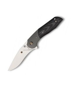 Spyderco Hanan Flipper Folding Knife with Black G-10 Handle and Satin Coated CPM-S30V Stainless Steel 2.95" Clip Point Blade Model C227GP