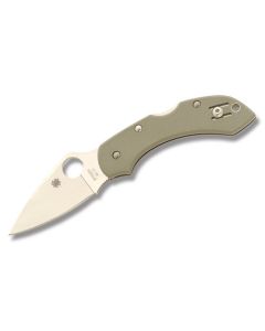 Spyderco Dragonfly Lockback with Foliage Green G-10 Handle and Satin Coated VG-10 Stainless Steel 2.313" Drop Point Plain Edge Blade Model C28FG