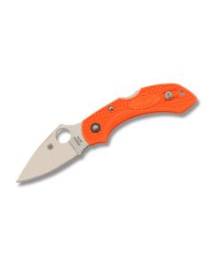 Spyderco Dragonfly 2 with Orange FRN Handle and Satin Coated VG-10 Stainless Steel 2.25" Drop Point Plain Edge Blade Model C28OR2