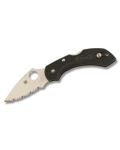 Spyderco Dragonfly II with Black FRN Handle and Satin Coated VG-10 Stainless Steel 2.25" Drop Point Serrated Edge Blade Model C28SBK2