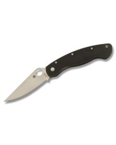 Spyderco Military with Black G-10 Handle and Satin Coated CPM-S30V Stainless Steel 4" Drop Point Plain Edge Blade Model C36G