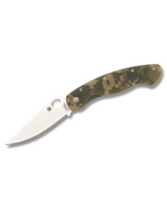 Spyderco Military with G-10 Digital Camo Handle and Satin Coated CPM-S30V Stainless Steel 4" Drop Point Plain Edge Blade Model C36GCMO