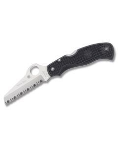 Spyderco Rescue Jr. with Black FRN Handle and Satin Coated VG-10 Stainless Steel 3.125" Wharncliffe SpyderEdge Blade Model C45BK