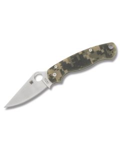 Spyderco Para-Military 2 with Digital Camo G-10 Handles and CPM-S30V Stainless Steel 3.50" Leaf Plain Edge Blades Model C81GPCMO2