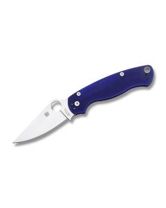 Spyderco Para Military with Blue G-10 Handle and Satin Coated CPM-S110V Stainless Steel 3.439" Clip Point Plain Edge Blade Model C81GDBL2