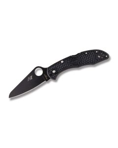 Spyderco Salt 2 with Black Textured FRN Handles and Black Finish H1 Steel 3" Leaf Plain Edge Blades Model 88PBBK2