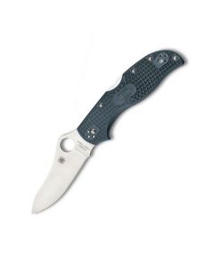 Spyderco Sprint Run Stretch 2 Folding Knife with Blue-Gray FRN Handle and Satin Coated V-Toku2/ SUS310 Steel 3.43" Drop Point Blade Model C90FPBL2E
