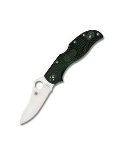 Spyderco C90PGRE2 Stretch 2 ZPD-189 with British Racing Green FRN Handle and Satin Coated ZPD-189 Steel 3.439" Drop Point Plain Edge Blade Model C90PGRE2