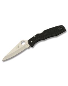 Spyderco Pacific Salt with Black FRN Handle and Satin Coated H-1 Steel 3.812" Sheepfoot Plain Edge Blade Model C91PBK