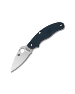 Spyderco UK Penknife with Dark Blue FRN Handles and Satin Finish CPM-S110V 2.625” Leaf Plain Edge Blades Model C94PDBL