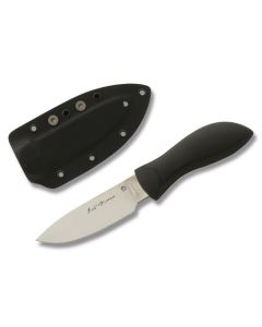 Spyderco Bill Moran Drop Point with Black FRN Handle and Satin Coated VG-10 Stainless Steel 3.875" Drop Point Plain Edge Blade with Black Boltaron Sheath Model FB02