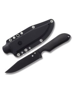 Spyderco Street Bowie with Black FRN Handle and Black Coated 5" Clip Point Plain Edge Blade with Black Molded Polymer Sheath Model FB04BB