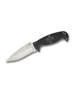 Spyderco Jumpmaster 2 with Fiberglass Reinforced Nylon Handles and H-1 Steel 4.49" Leaf Serrated Spyder Edge Blade Model FB24SBK2