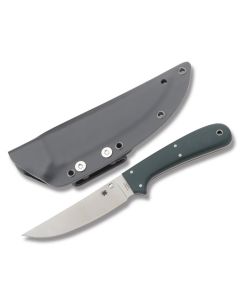 Spyderco Southfork with Black G-1 0 Handle and Satin Coated CPM-S90V Stainless Steel 4.875" Drop Point Plain Edge Blade with Black Molded Kydex Sheath Model FB30GP