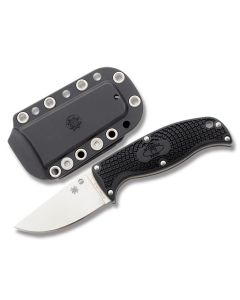 Spyderco Enuff with Black FRN Handle and Satin Coated VG-10 Stainless Steel 2.75" Clip Point Plain Edge Blade with Black Molded Polymer Sheath Model FB31CPBK