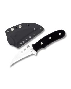 Spyderco Reverse Fixed Blade with Black FRN Handle and Satin Coated CTS BD1 Stainless Steel 3.50" Modified Clip Point Plain Edge Blade with Black Boltaron Sheath Model FB34G