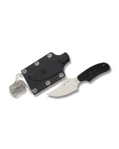 Spyderco ARK "Always Ready Knife" with Black FRN Handle and Satin Coated H-1 Steel Clip Point Plain Edge Blade with Black Molded Polymer Sheath Model FB35BK 