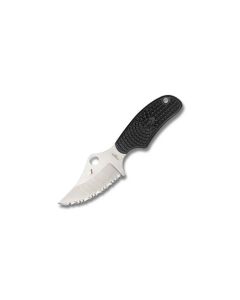 Spyderco FB35SBK ARK Neck Knife with Black FRN Handle and Satin Coated H-1 Stainless Steel 2.50" Clip Point Serrated Edge Blade with Black Polymer Sheath Model FB335SBK