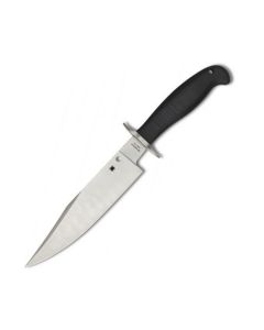Spyderco Sal Glesser Respect Fixed Blade Knife with Black G-10 Handle and Satin Coated CPM-154 Steel 7.94" Clip Point Blade and Black Leather Sheath Model FB44GP