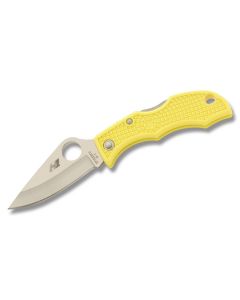 Spyderco Ladybug 3 Salt with Yellow FRN Handle and Satin Coated H-1 Steel 1.938" Clip Point SpyderEdge Blade Model LYL3