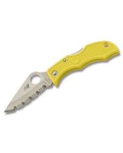 Spyderco Ladybug 3 Salt with with Yellow FRN Handle and Satin Coated H-1 Steel 1.938" Clip Point SpyderEdge Blade Model LYL3