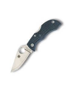 Spyderco Manbug Keyring Knife Sprint Run with Blue Gray FRN Handles and 1.875" V-Toku2/SUS310 Steel Satin Plain Edge Blade Model MBBLPE