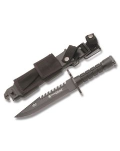 Smith & Wesson Special Ops M9 Bayonet with Black Nylon Fiber Handle and Black Coated 420J2 Stainless Steel 7.875" Clip Point Plain Edge Blads with Black Molded Plastic Sheath Model SW3B