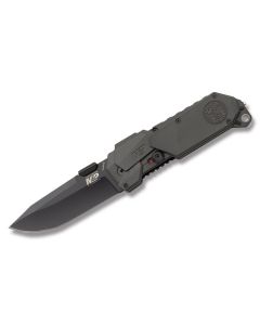 Smith & Wesson Military & Police M.A.G.I.C. Linerlock with Black 6061 T-6 Aluminum Handle and Black Coated 4034 Stainless Steel 3.5" Clip Point Plain Edge Blade Model SWMP9B