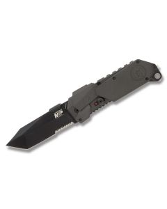 Smith & Wesson Militrary & Police M.A.G.I.C. Linerlock with Black 6061 T-6 Aluminum Handle and Black Coated 4034 Stainless Steel 3.5" Tanto Tip Partially Serrated Edge Blade Model SWMP9BTS